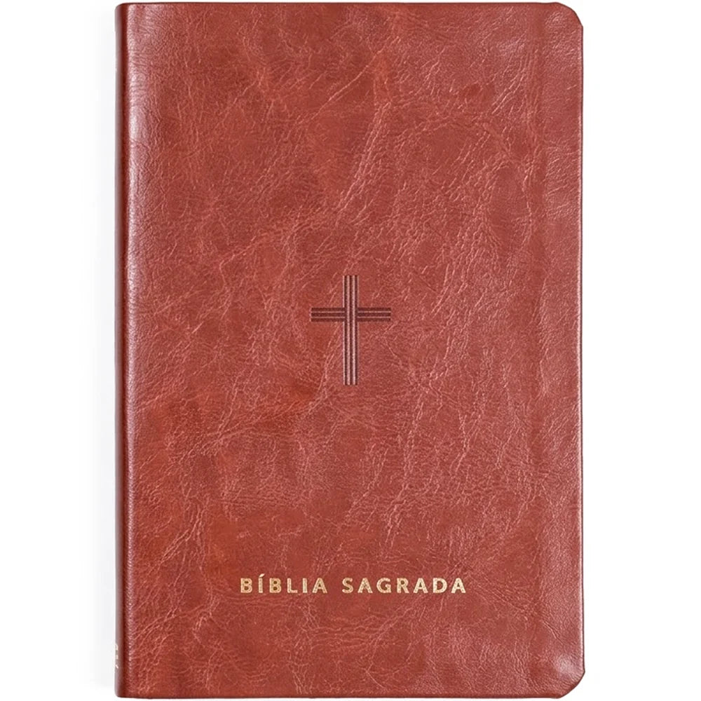 Bíblia Slim NVT | Poder da Cruz | Capa Luxo Marrom