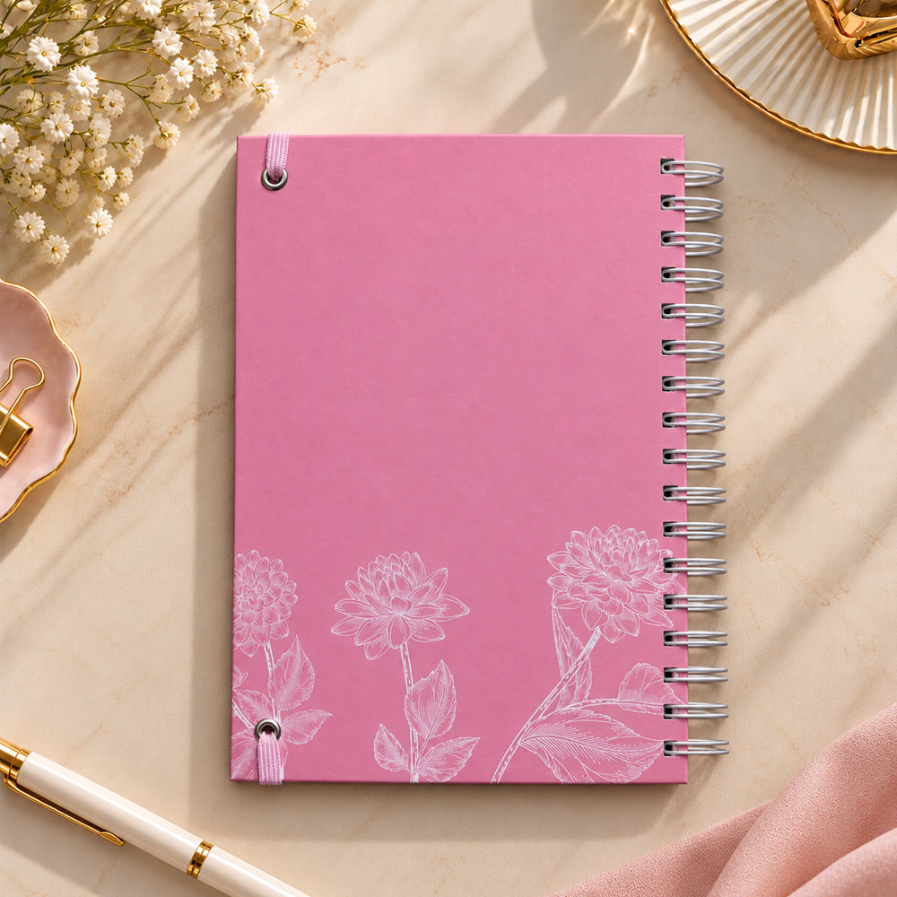 Planner Contando os Meus Dias | Capa Dálias Rosa