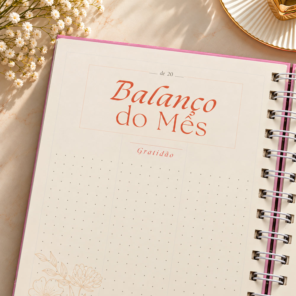 Planner Contando os Meus Dias | Capa Dálias Rosa