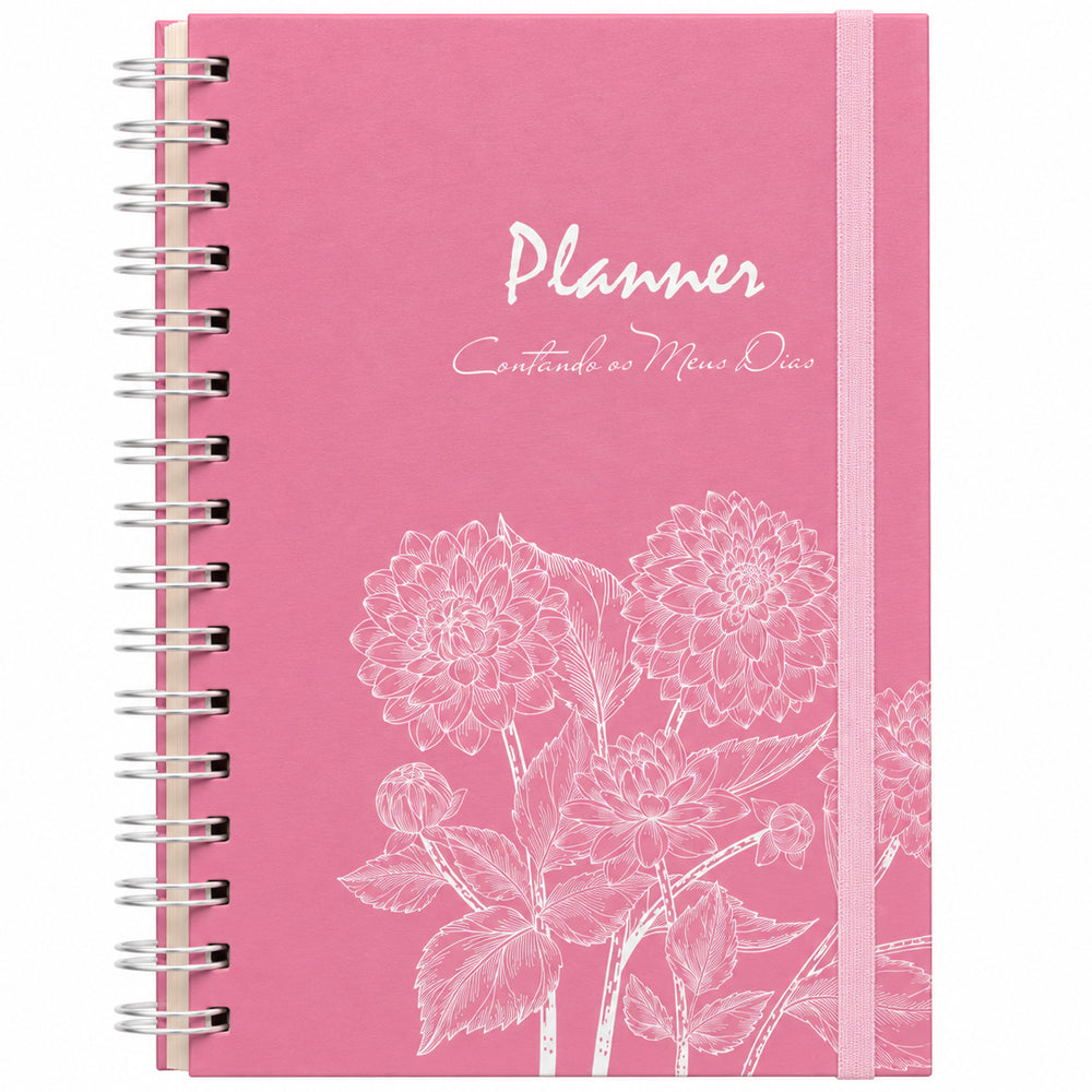 Planner Contando os Meus Dias | Capa Dálias Rosa