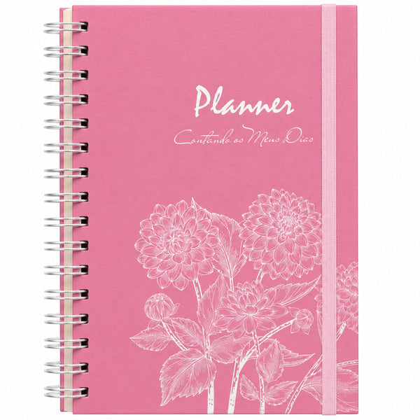 Planner Contando os Meus Dias | Capa Dálias Rosa