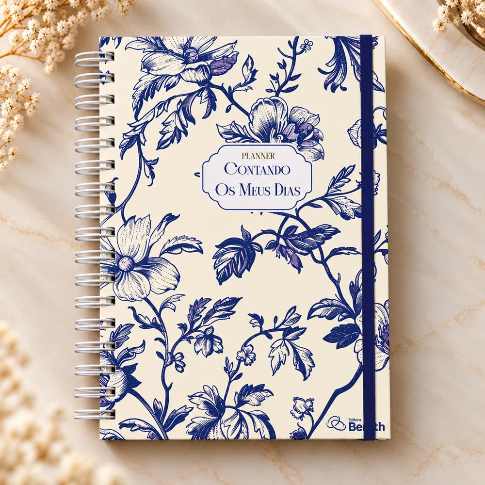 Planner Contando os Meus Dias | Capa Floral Azul