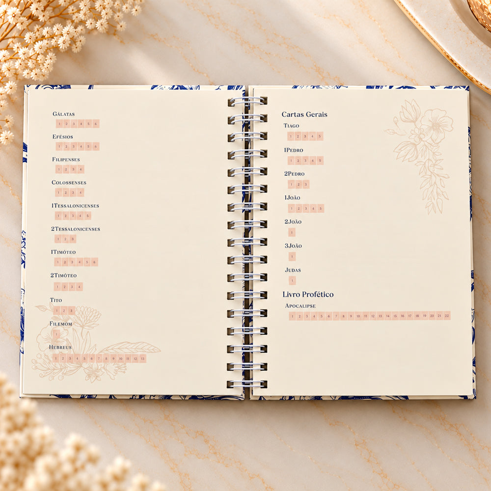 Planner Contando os Meus Dias | Capa Floral Azul