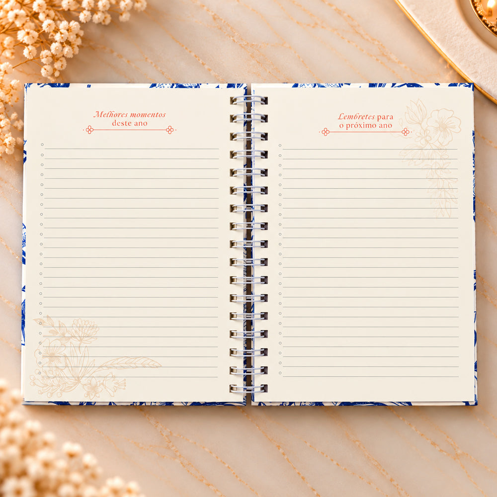 Planner Contando os Meus Dias | Capa Floral Azul