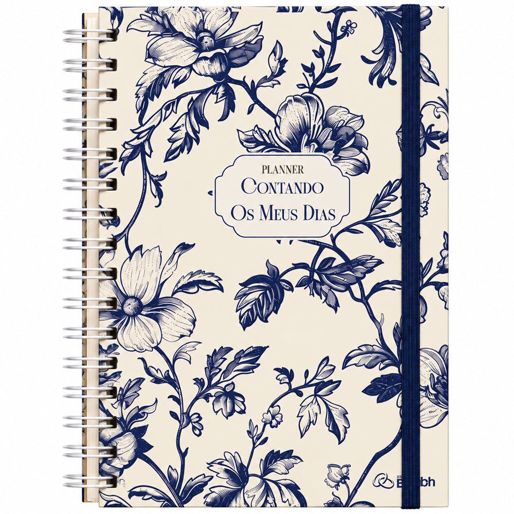 Planner Contando os Meus Dias | Capa Floral Azul