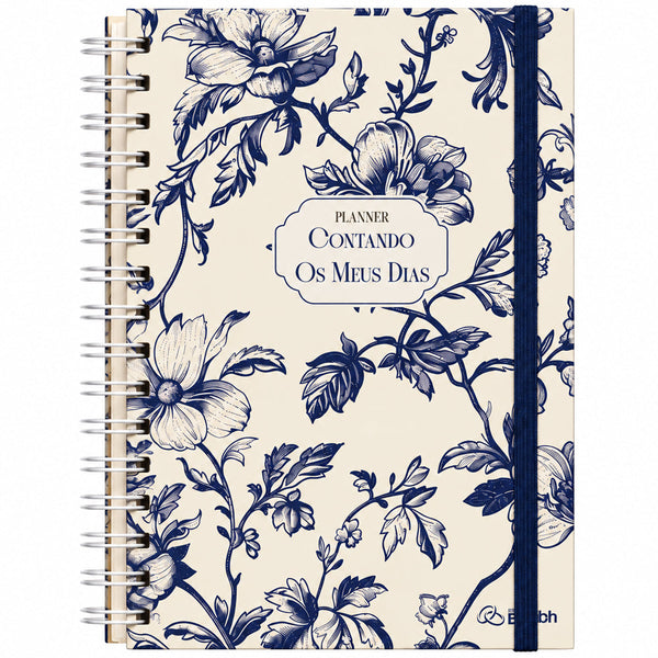 Planner Contando os Meus Dias | Capa Floral Azul