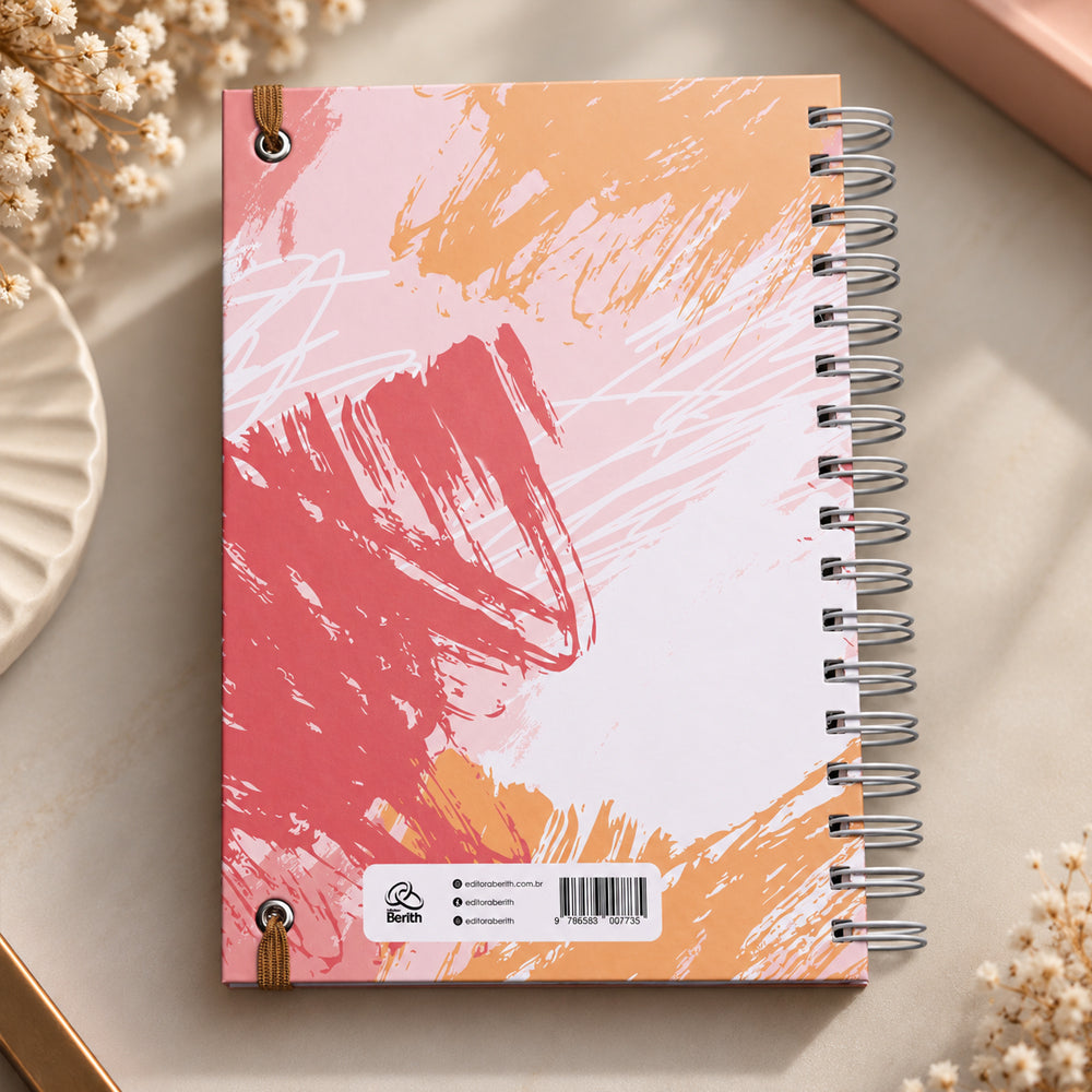 Planner Contando os Meus Dias | Capa Pinceladas Pêssego