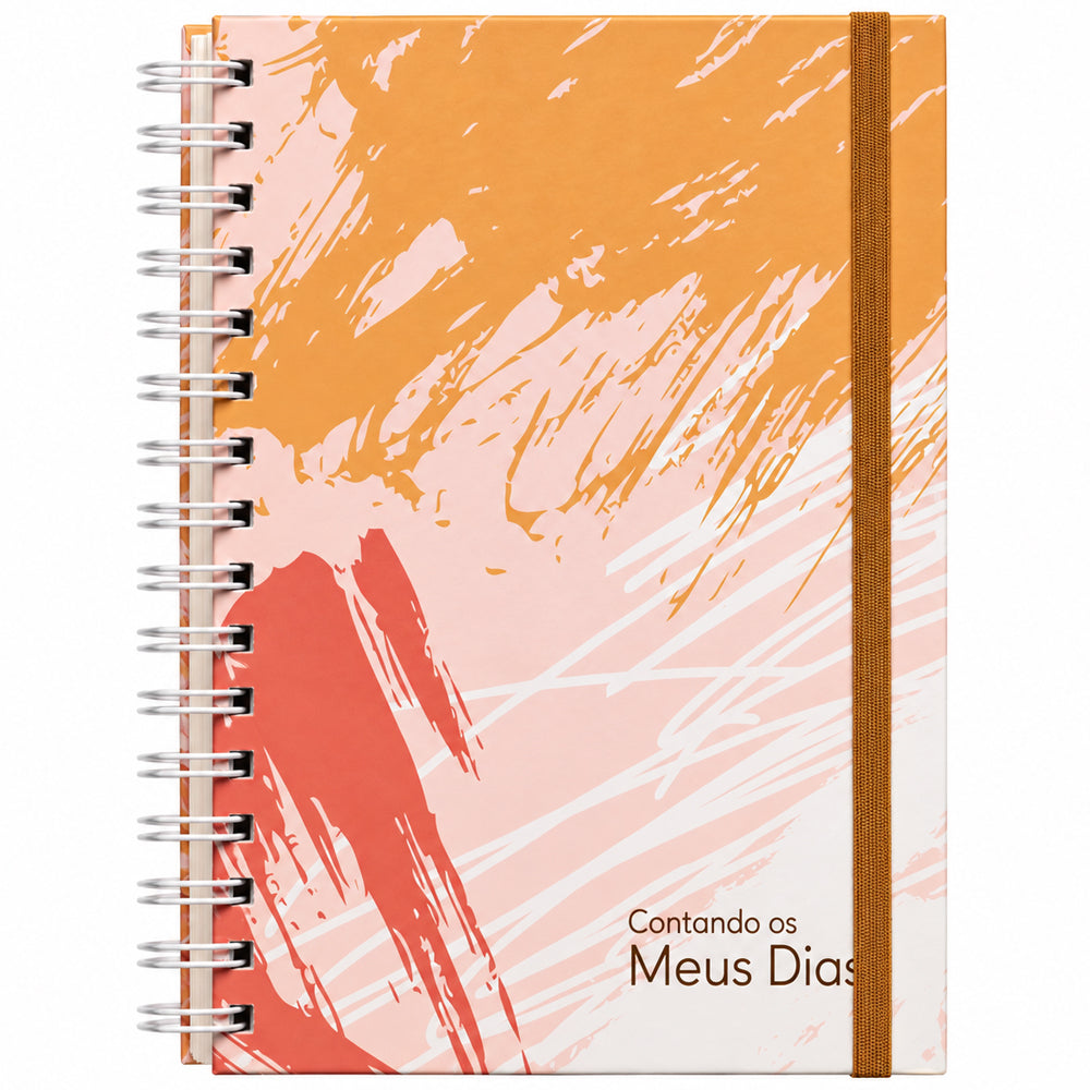 Planner Contando os Meus Dias | Capa Pinceladas Pêssego