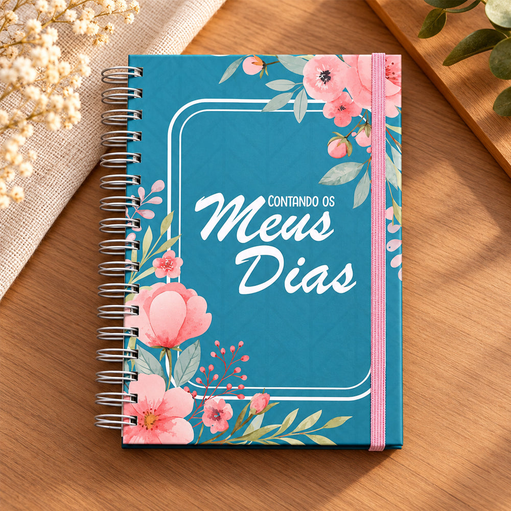Planner Contando os Meus Dias | Capa Verde Floral