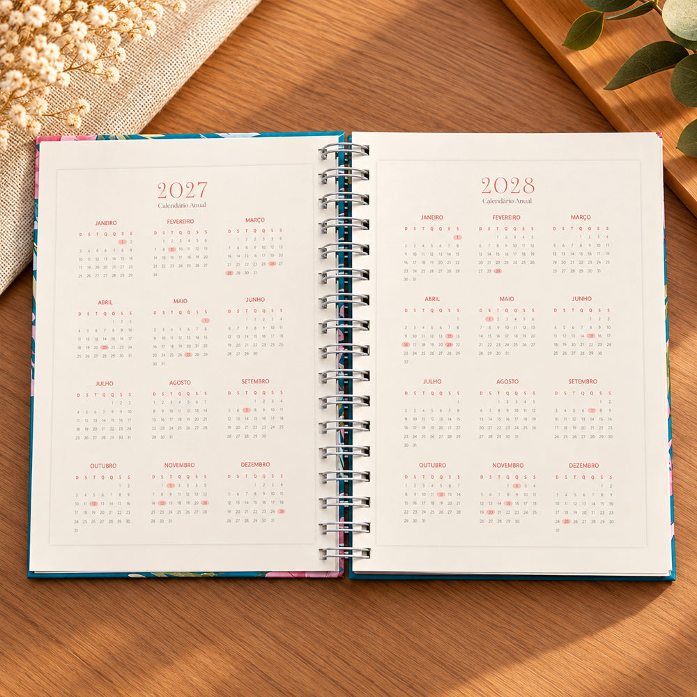 Planner Contando os Meus Dias | Capa Verde Floral