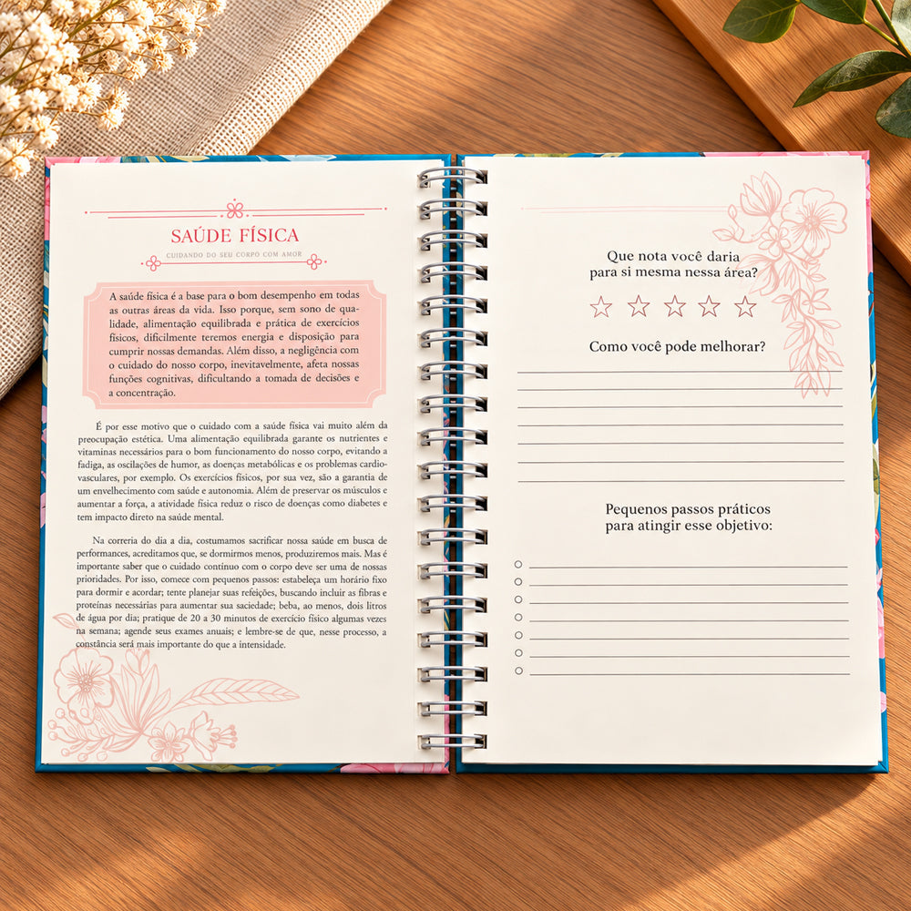 Planner Contando os Meus Dias | Capa Verde Floral