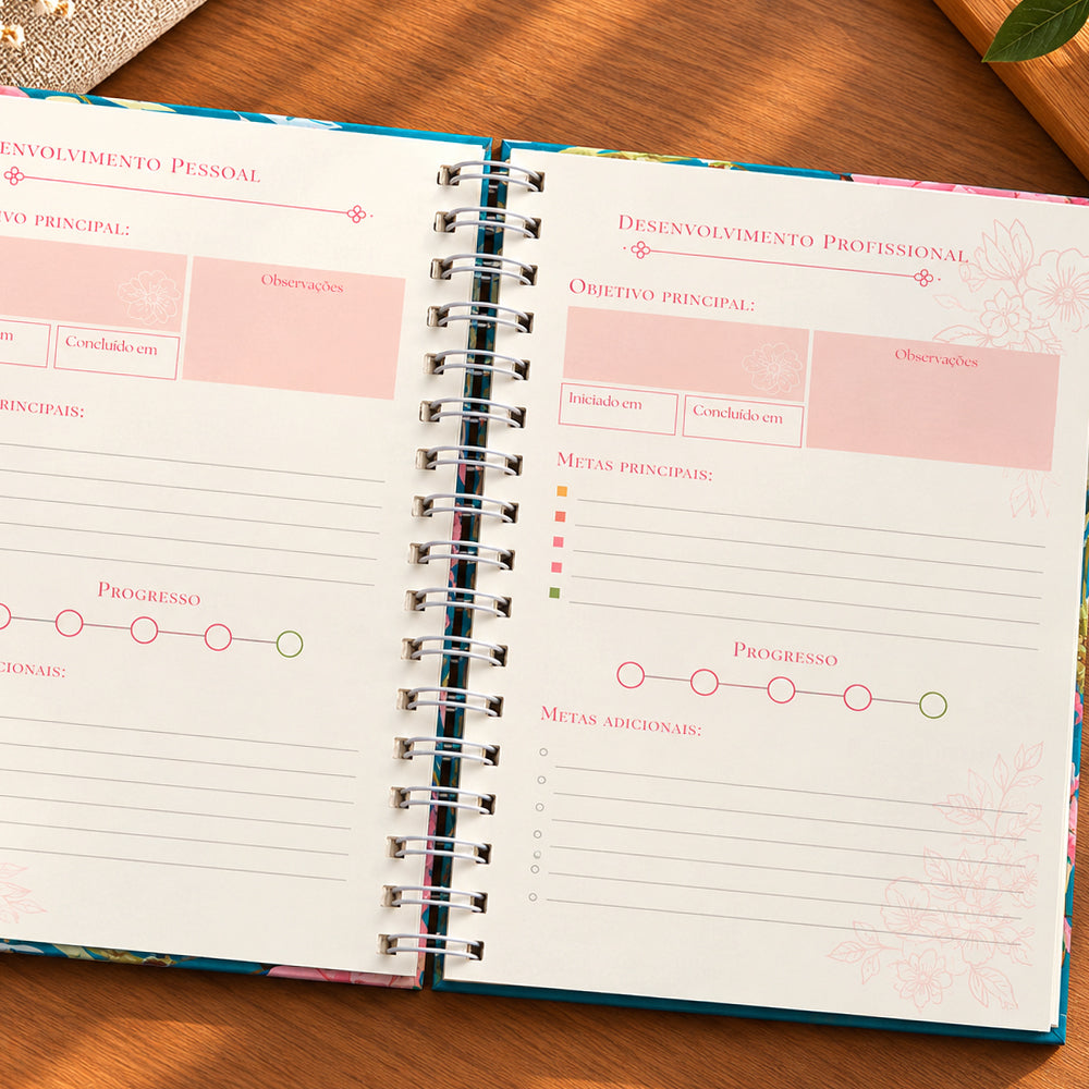 Planner Contando os Meus Dias | Capa Verde Floral
